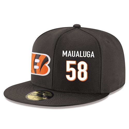 NFL Cincinnati Bengals #58 Rey Maualuga Stitched Snapback Adjustable Player Hat - Black/White